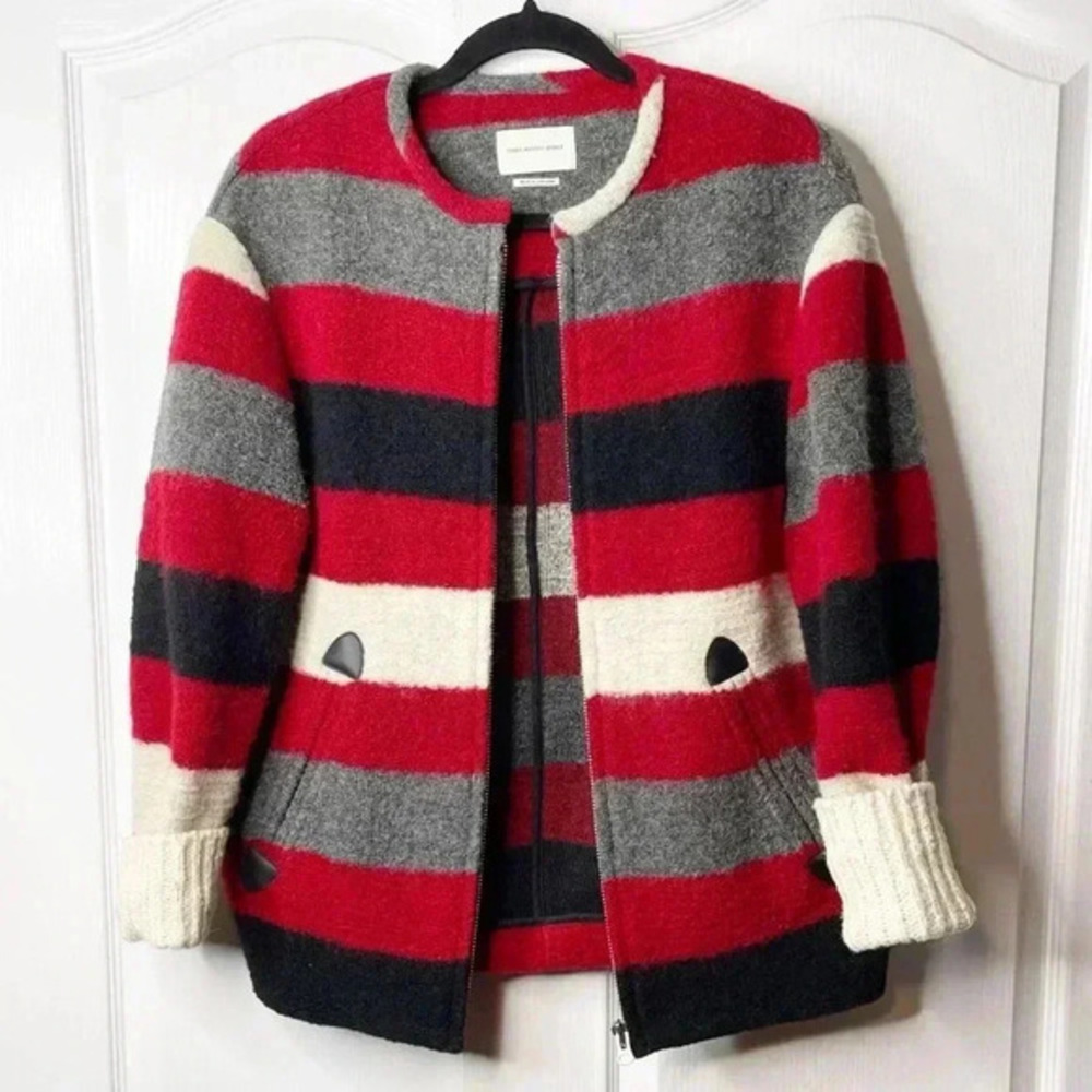 Isabel Marant Red and Gray Striped Jacket - Picture 7 of 16